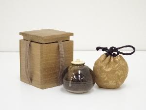 膳所焼　岩崎新定造　文琳茶入（保護箱）　□z